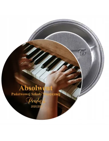 Przypinki Buttony Absolwent Szkoły Muzycznej na Zamówienie