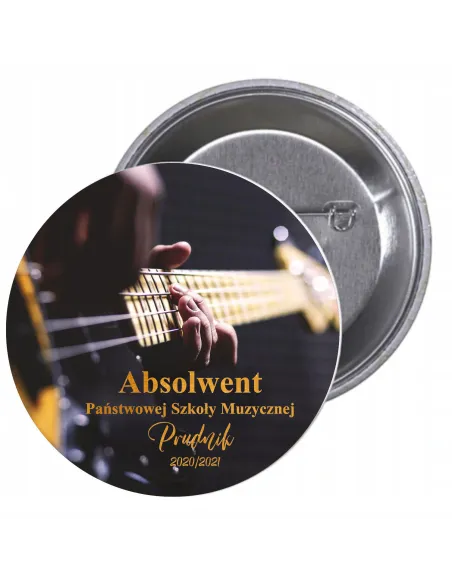 Przypinki Buttony Absolwent Szkoły Muzycznej z Grafiką