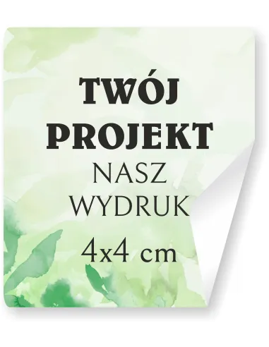 Naklejki 4 X 4 cm Etykiety Reklamowe Twoje logo Dowolny