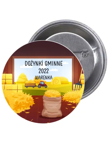 Przypinki Buttony Dożynki Gminne Znaczki Badziki z Nadrukiem