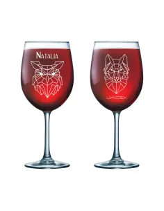 Kieliszek do Wina Grawer Prezent Par Niej Jego z Grawerem