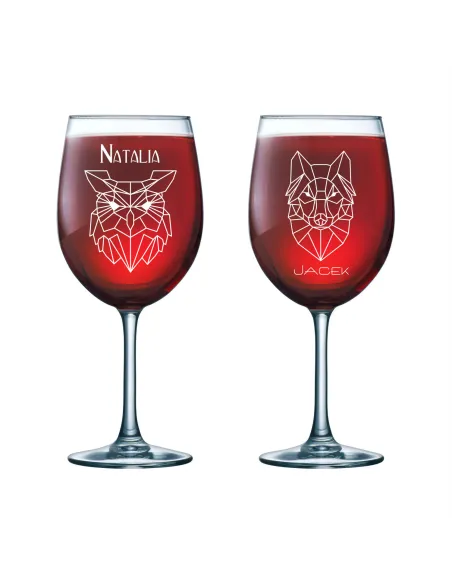 Kieliszek do Wina Grawer Prezent Par Niej Jego z Grawerem