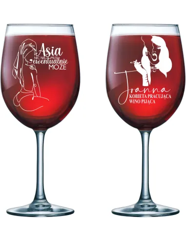 Kieliszek do Wina Grawer z Grawerem na Prezent dla Kobiety