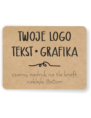 Naklejki Etykiety Reklamowe Eko Kraft Twoje logo Dowolny