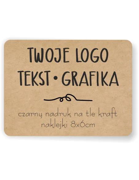 Naklejki Etykiety Reklamowe Eko Kraft Twoje logo Dowolny