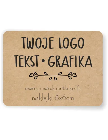 Naklejki Etykiety Reklamowe Eko Kraft Twoje logo z Nadrukiem