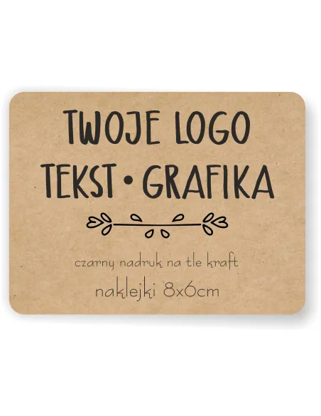 Naklejki Etykiety Reklamowe Eko Kraft Twoje logo z Nadrukiem