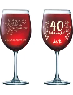 Kieliszek do Wina Grawer Prezent Rocznicę Ślubu z Grawerem