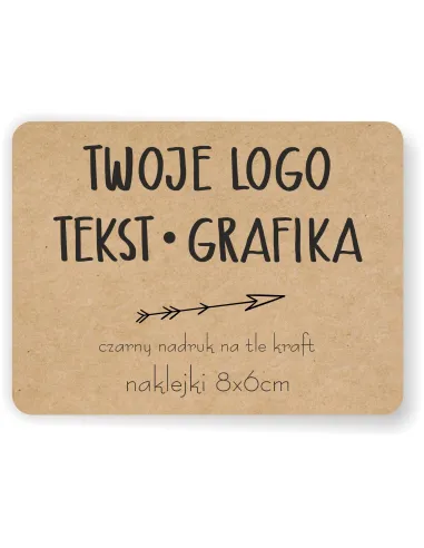 Naklejki Etykiety Reklamowe Eko Kraft Twoje logo z Projektem