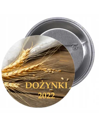 Przypinki Buttony Dożynki 2022 Znaczki Badziki z Nadrukiem