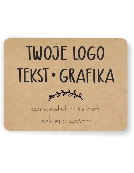 Naklejki Etykiety Reklamowe Eko Kraft Dowolny Nadruk logo
