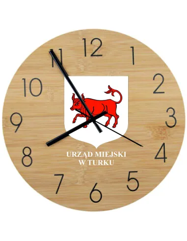 Bambusowy Zegar Ścienny Nadruk UV Instytucji z Nadrukiem