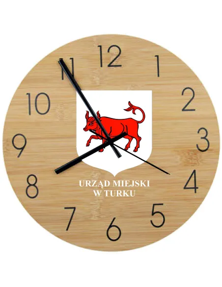 Bambusowy Zegar Ścienny Nadruk UV Instytucji z Nadrukiem