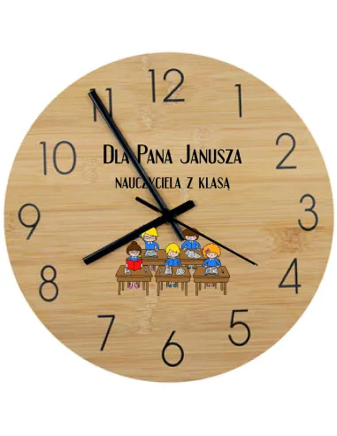 Bambusowy Zegar Ścienny Nadruk UV Biura dla Firm Różne