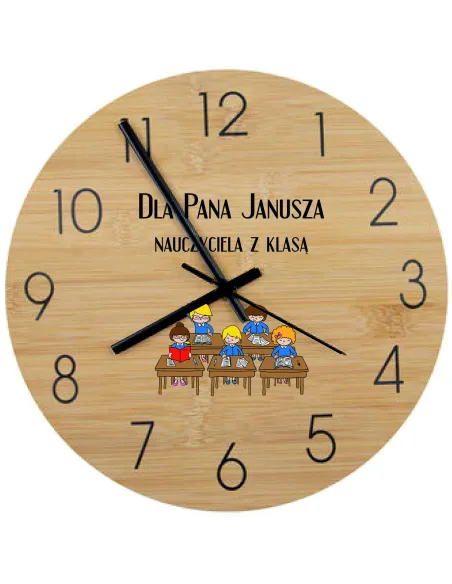 Bambusowy Zegar Ścienny Nadruk UV Biura dla Firm Różne
