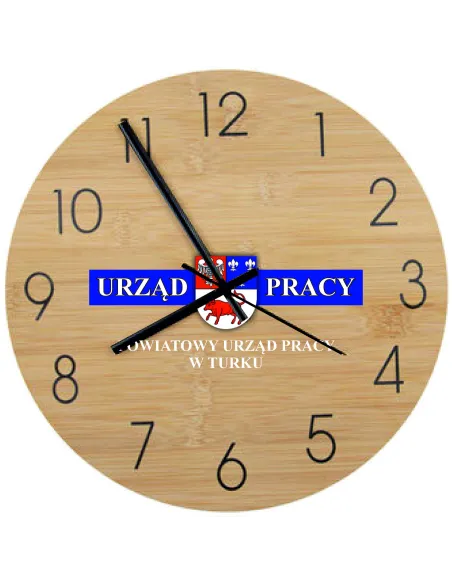 Bambusowy Zegar Ścienny Nadruk UV Instytucji z Nadrukiem