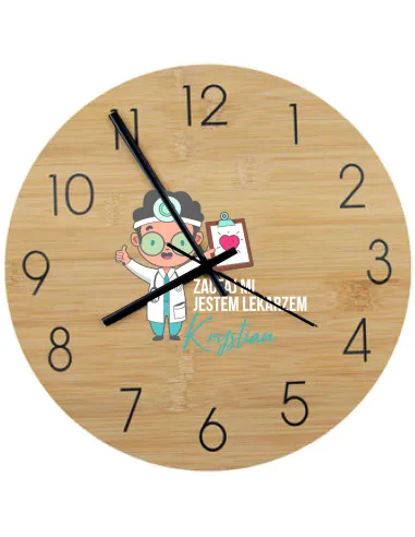 Bambusowy Zegar Ścienny Nadruk UV Biura dla Firm Różne