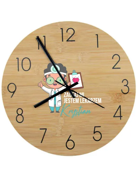 Bambusowy Zegar Ścienny Nadruk UV Biura dla Firm Różne