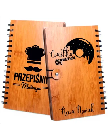 Bambusowy Notatnik z Grawerem Prezent Święta Mikołajki