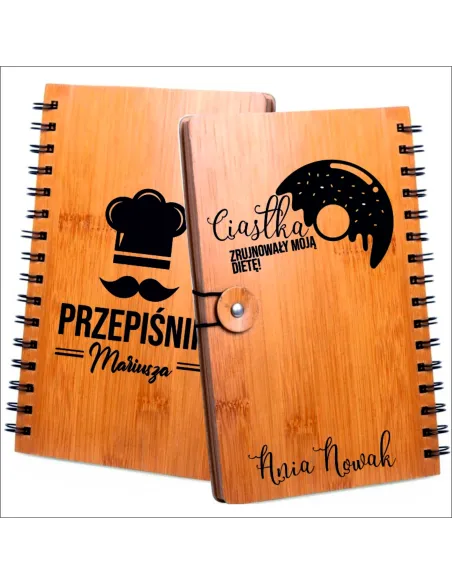 Bambusowy Notatnik z Grawerem Prezent Święta Mikołajki