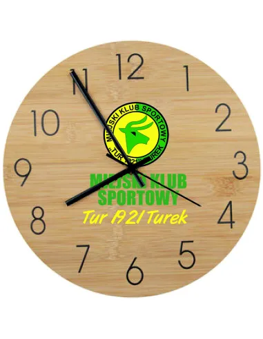 Bambusowy Zegar Ścienny Nadruk UV Instytucji z Nadrukiem