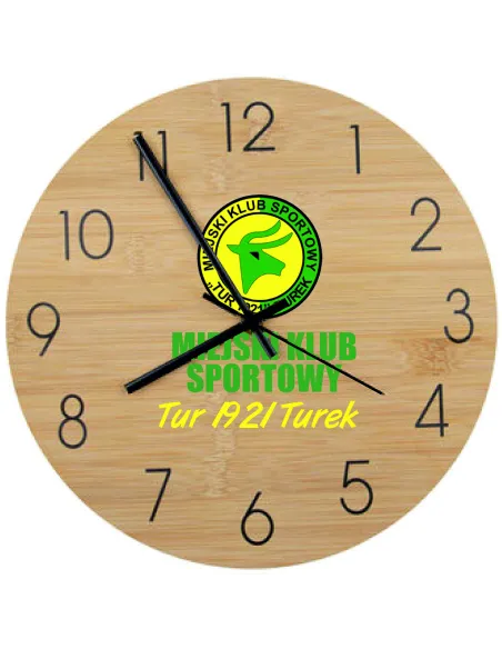 Bambusowy Zegar Ścienny Nadruk UV Instytucji z Nadrukiem