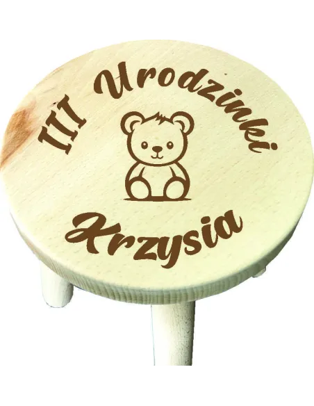 Taborecik Krzesełko Drewniane Dziecka Grawerem Imieniem