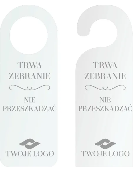 Zawieszka na Drzwi Klamkę Hotelowa Twój Tekst logo Grawer
