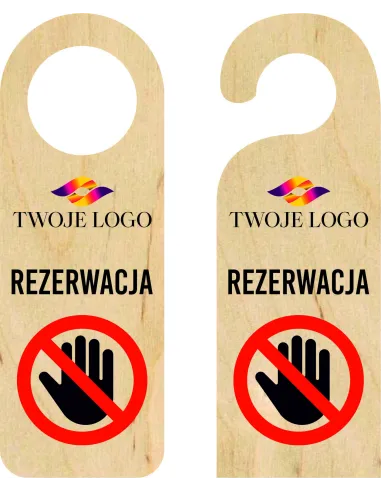 Zawieszka na Drzwi Klamkę Hotelowa Rezerwacja Drewniana