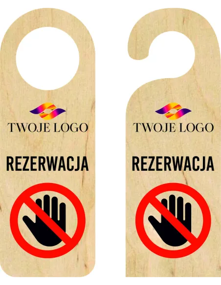 Zawieszka na Drzwi Klamkę Hotelowa Rezerwacja Drewniana