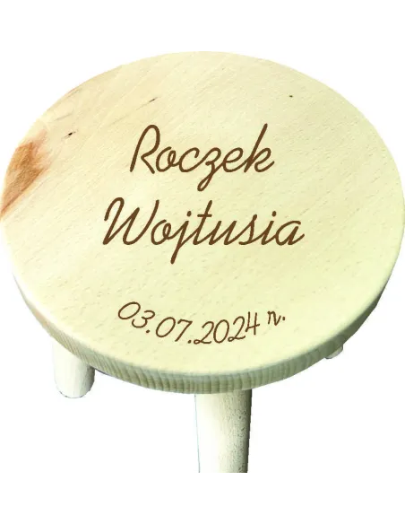 Taborecik Krzesełko Drewniane Dziecka Grawerem Imieniem