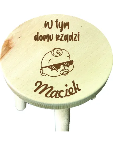 Taborecik Krzesełko Drewniane Dziecka Grawerem Imieniem