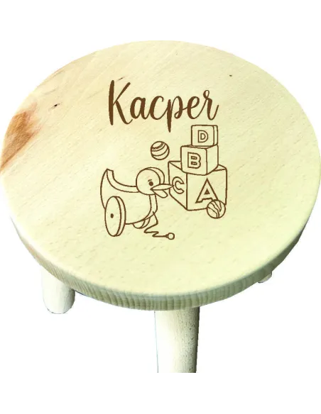 Taborecik Krzesełko Drewniane Dziecka Grawerem Imieniem