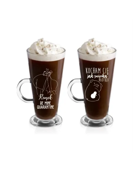 Szklanka Latte z Grawerem Prezent Kubki Par na Prezent