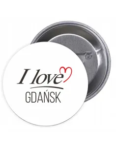 Przypinki Buttony – Love Gdańsk Znaczki Badziki Grafiką