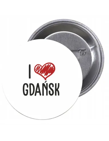 Przypinki Buttony Love Gdańsk Znaczki Badziki Grafiką