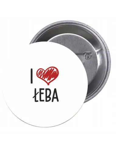 Przypinki Buttony Love Łeba Znaczki Badziki Grafiką