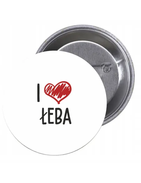 Przypinki Buttony Love Łeba Znaczki Badziki Grafiką