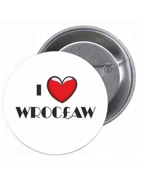Przypinki Buttony Love Wrocław Znaczki Badziki Grafiką