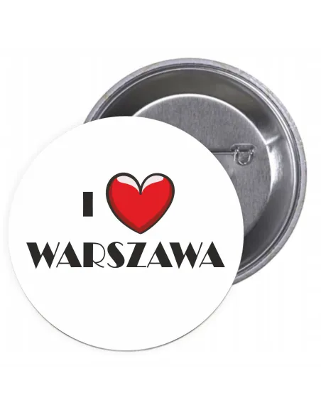 Przypinki Buttony – Love Warszawa Znaczki Badziki Grafiką