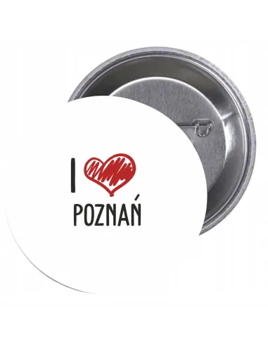 Przypinki Buttony Love Poznań Znaczki Badziki Grafiką