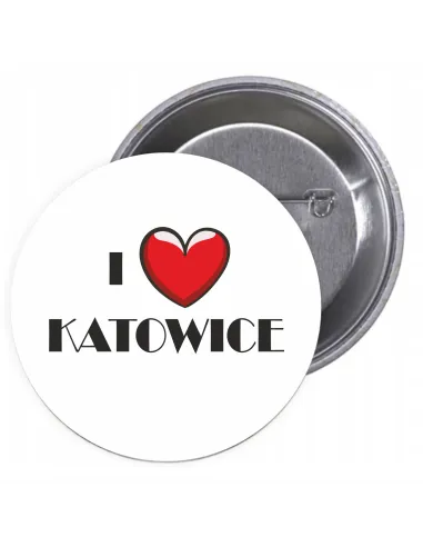 Przypinki Buttony – Love Katowice Znaczki Badziki Grafiką
