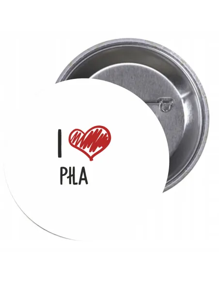 Przypinki Buttony Love Piła Znaczki Badziki Grafiką