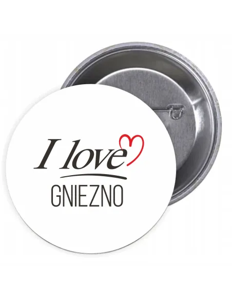 Przypinki Buttony – Love Gniezno Znaczki Badziki Grafiką