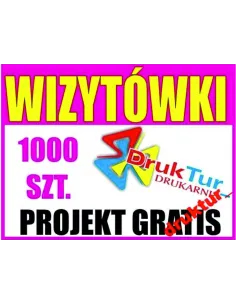 Wizytówki 1000 sztuk + Projekt Ulotki Druk Okazja Reklamowy