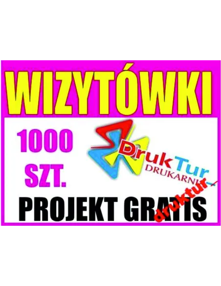 Wizytówki 1000 sztuk + Projekt Ulotki Druk Okazja Reklamowy