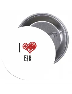Przypinki Buttony Love Ełk Znaczki Badziki Grafiką