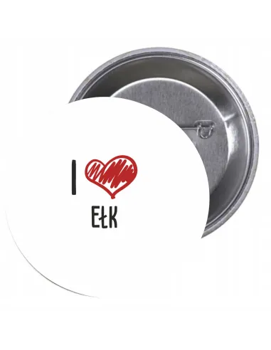 Przypinki Buttony Love Ełk Znaczki Badziki Grafiką