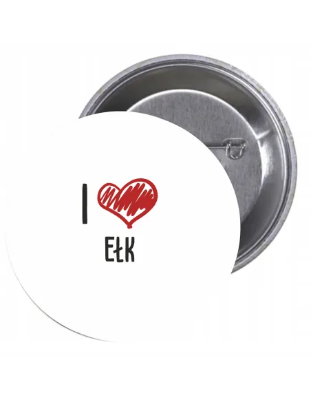 Przypinki Buttony Love Ełk Znaczki Badziki Grafiką