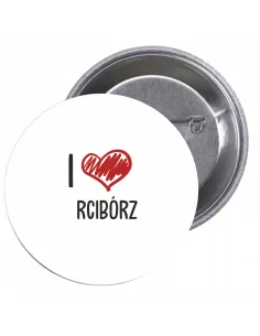Przypinki Buttony – Love Rcibórz Znaczki Badziki Grafiką
